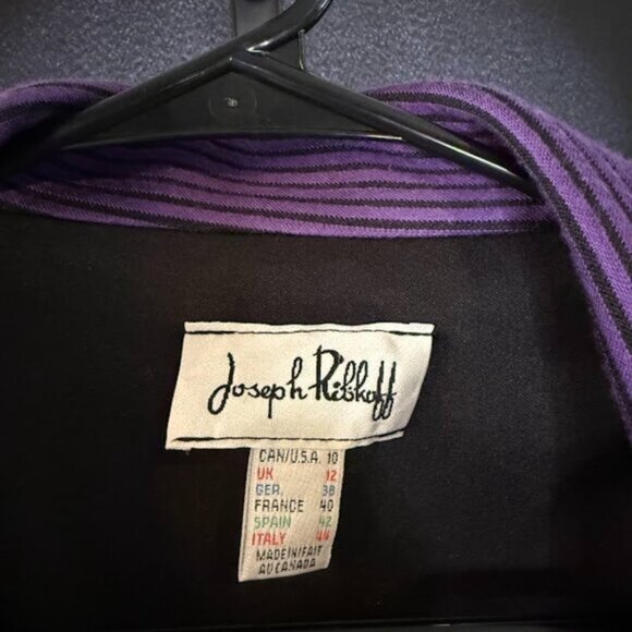 Joseph Ribkoff Purple and Black Stripped Cropped Jacket Blazer - Picture 3 of 5